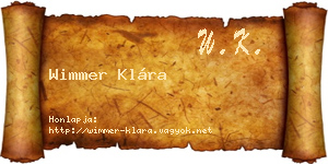 Wimmer Klára névjegykártya